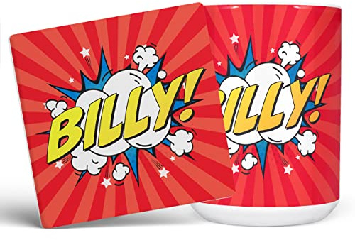 Mug Monster Tazza con nome personalizzata, con scritta Comic Super Hero, regalo personalizzato con testo, tazza da caffè in ceramica, regalo per uomini o donne, tazza extra large e gigante