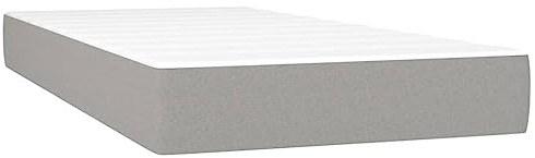 vidaXL Taschenfederkernmatratze Mittel Matratze Bett Matratzen Taschenfederkern Federkernmatratze Schaumstoffmatratze Hellgrau 80x200x20cm Stoff