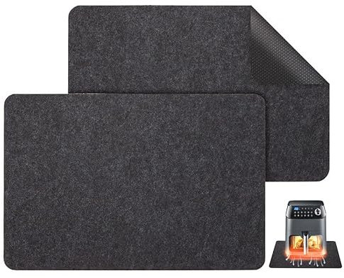 Heat Resistant Mat for Air Fryer, 2 PCS Heat Protector Mat with Appliance Sliders Function for Ninja Air Fryer, Salter Air Fryer,Coffee Maker,Microwave，Stand Mixer-Hushtong