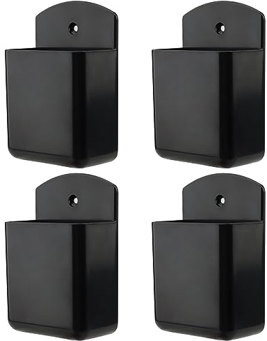 NAMYEUT 4 soportes para mando a distancia autoadhesivos, color negro, caja de almacenamiento, soporte para mando a distancia, para reproductores multimedia, controladores, teléfonos móviles