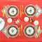 MAXI PRODUCTS - Kit 12 Personas - Decoración Navidad Acebo - Pack 74 uds - Temática Navideña - Vajillas Completas Navidad - Diseño Único
