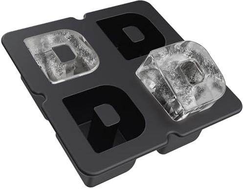 Stampo personalizzato per cubetti di ghiaccio a forma di lettera D, stampo in silicone per cubetti di ghiaccio personalizzati e cottura di cioccolatini e lettere artigianali, stampi per cubetti di