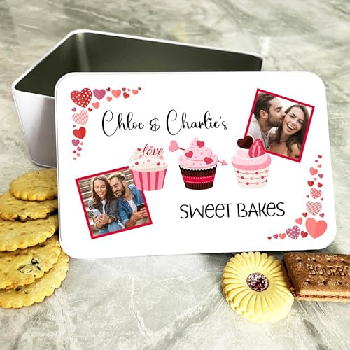 Fingerprint Designs Love Cupcakes Photo Frames Romantic Gift Personalised Cake Tin