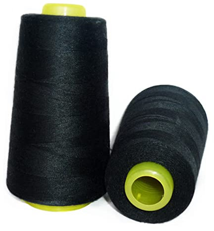 NUOBESTY Yards Overlock-nähgarn Polyester-faden Kegel Für Serger-quilts Polster Näharbeiten Schwarz