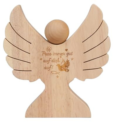 AMIUHOUN Geschenk Holz Geschenk Jungen Holz Geldklammer Holzengel mit Gravur zur Kommunion