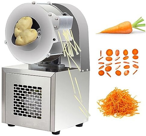 Cortador de verduras eléctrico Cortador de verduras eléctrico Rallador de queso multifunción de acero inoxidable con 5 cuchillas Cortador en espiral de cocina Rallador de queso, zanahoria, c