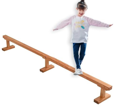 Schwebebalken Zuhause/ Schule/ Gymnastik-Club Gymnastikgeräte - Professionell Schwebebalken Boden, 12 Zoll Hoch Schwebebalken/ Holz Schwebebalken Bar, Für Alle Gymnastischen Fertigkeitsübungen(Size:30