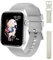 Fitonme Reloj Inteligente Hombre Mujer(2 Correas), 1.83 Smartwatch con Llamadas Bluetooth y Notificación, 100+ Deportivos Modos Smart Watch con Pulsómetro,Monitor de Sueño, IP67,Dos Correas-Gris