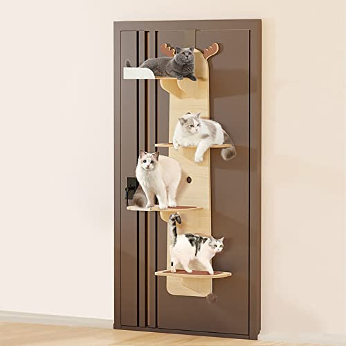 Generisch 4 Ebenen Türhängender Katzenturm, Katzenregale, Türmontierter vertikaler Katzenbaumturm - 149,9 cm