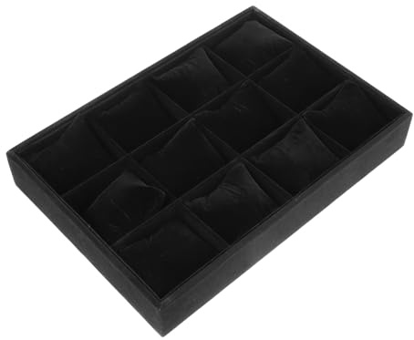 DEARMAMY 12 Enkel Klockfodral Klockorganisatorbricka Smyckesbricka Med Kudde Klockförvaringsbricka Klocka Luddbricka Armbandsbricka Med Kuddarmband Örngott Klockfack