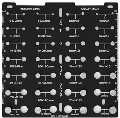 Jauge d'identification de vis – Vérificateur de taille d'écrou et de boulon, jauge de filetage métrique et impérial | Tableau professionnel de contrôle de filetage impérial et métrique, outil de