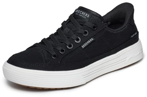 Skechers Hombre Arch Fit Arcade See Ya There Slip-In Entrenador | Zapatos casuales, sin cordones, lavables a máquina, sello de aceptación APMA, plantilla extraíble, sin cordones, veganos