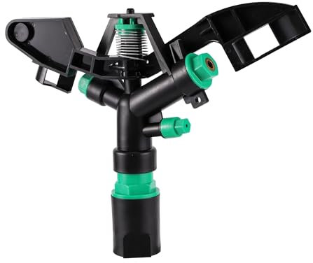 PJQUEKAIPJ Gartenbewässerungssystem 1 Innengewinde 360° Impact Sprinkler Garten Rasen Landwirtschaft Bauernhof Bewässerung Bewässerung Kipphebeldüse Gartensprinkler(3 Nozzle)