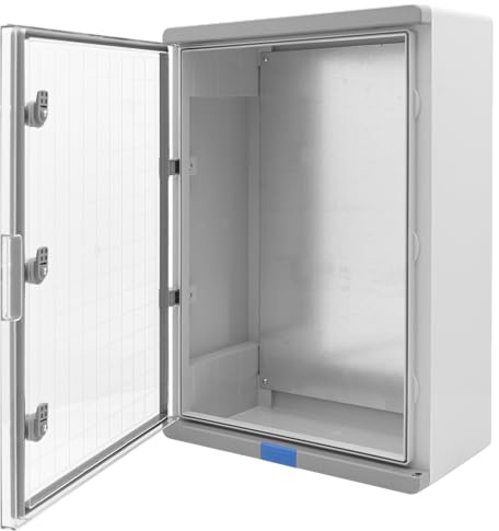 BOXEXPERT Schaltschrank außen IP67 ABS Kunststoff 600x400x200mm (Serie Fleet Pro) wasserdicht (bis 1m Tiefe) Verteilerkasten Industriegehäuse Leergehäuse Stromkasten grau