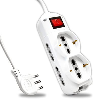 V-TAC Multipresa Elettrica 6 Posti con Interruttore e Cavo 1,5mt - 4 Prese Laterali 10/16A Bipasso e 2 Frontali 10/16A Bipasso Shuk -,Presa Elettrica per Casa, Ufficio, Negozio - Spina 16A - Ciabatta