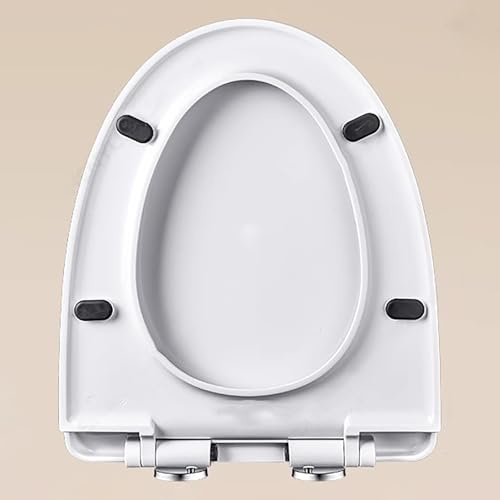 Tavolette Wc in Termoplastica di Alta Qualità con Chiusura Ammortizzata, Coperchio Water con Cerniera a un Pulsante, Facile da Pulire e Installare(V-shape,Small)