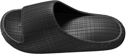 Badpantoletter dam, halkfria ränder, molnskor, ergonomisk badpantolett, badrum, badpantolett, casual, strandskor för hemmet, strand, pool, badtofflor, supermjuka sandaletter, svart, 42 EU