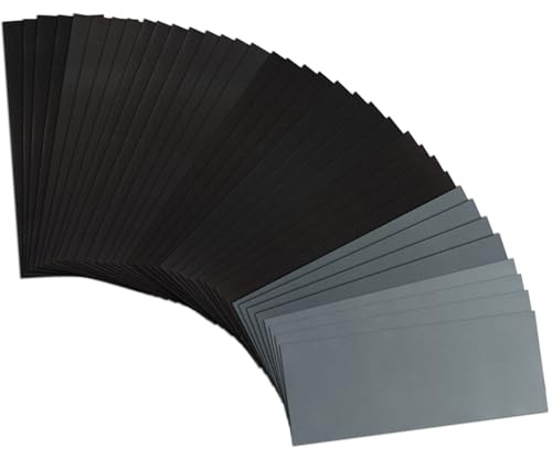 36 Sheet Sandpaper, Wet and Dry Sandpaper, 400 to 3000 Grit Assorted Sand Paper for Cars Polishing Metals Sanding Walls Wood Furniture Finishing Sand Paper for Home DIY & Repair Work (23cm x 9cm)