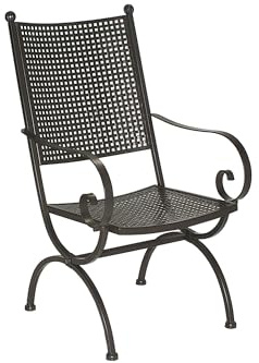 MBM 156123 Sessel Romeo Elegance hoch, 58 x 68 x 101 cm, Eisengestell marone, Flächenfarbe marone antik