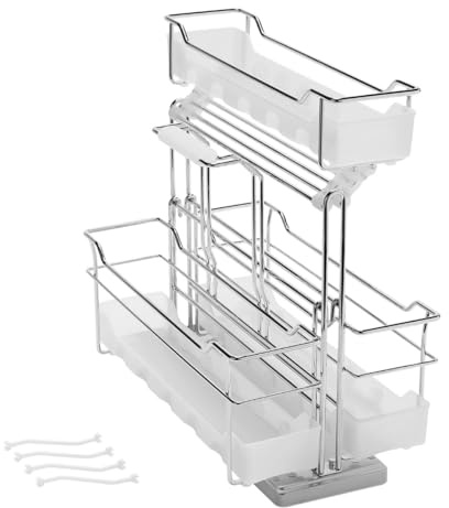 SO-Tech® Portero Set 3 Estraibile per Cucina Estraibile per Armadio Cesto Estraibile per Detersivi Montaggio sul Fondo