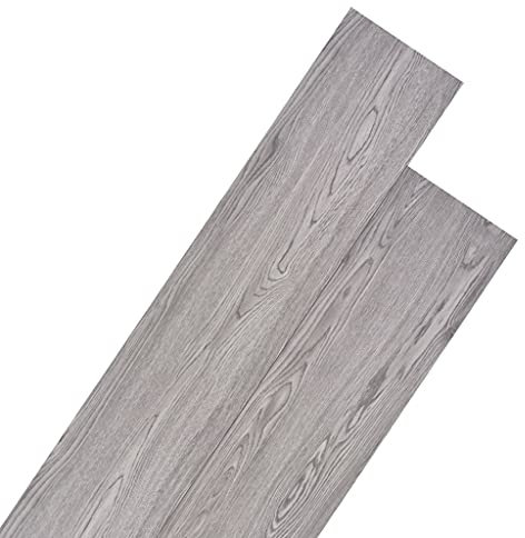 vidaXL 18x Lamina Suelo no Autoadhesivos Baldosa Azulejo Cocina Salón Antiestático Impermeable Antideslizante 5,26m² PVC 2mm Gris Oscuro