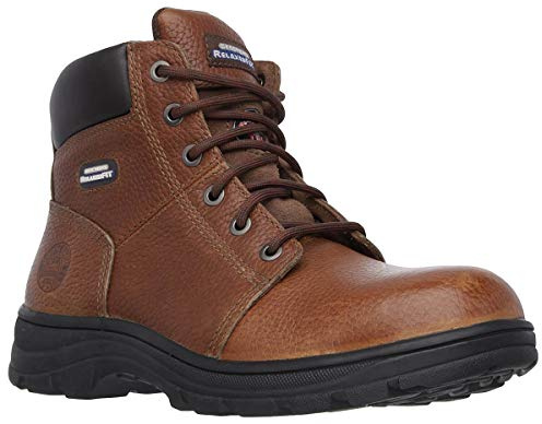 Skechers Workshire, Stivali per lavori industriali Uomo, Brown Embossed Leather, 44 EU