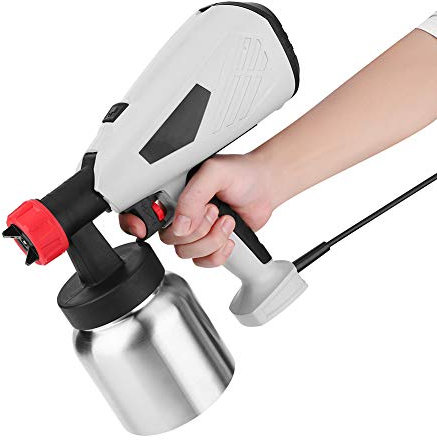 Pistola a Spruzzo, 800W HVLP Spruzzatore Staccabile Elettrica, 800ml con 3 Modalità e 2 Ugelli in rame(1.0mm, 1.8mm), 2m filo, adatti per Verniciatura DIY e Decorazione & Spruzzare Disinfettante