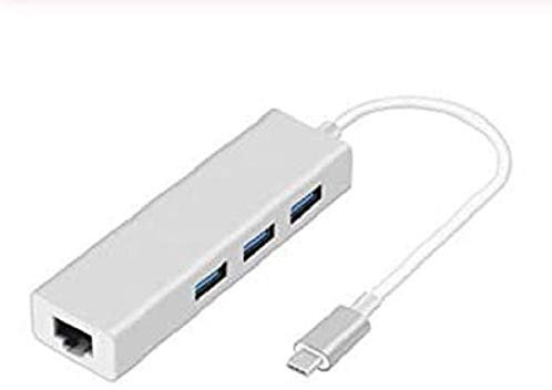 vendopoli Hub USB Tipo C Ethernet RJ45 + 3 Puertos USB 3.0, Hub USB Tipo C 3.0 RJ45 Gigabit para Xiaomi Box PC Adaptador USB Tipo C Aluminio