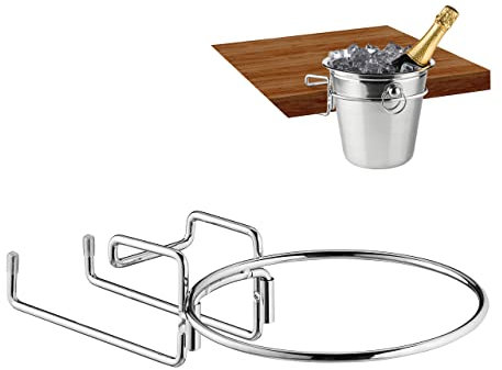 Relaxdays Champagne Cooler, portabottiglie per vino freddo da tavolo, Ø 18 m, poco ingombrante, per spumante, in ferro, argento