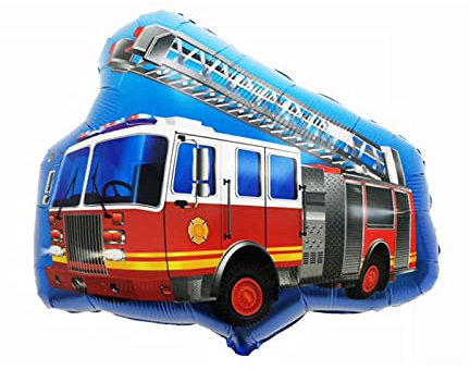 ballonfritz® Drehleiter Feuerwehrauto Ballon - XXL Luftballon 85x80x25cm als Geburtstagsgeschenk, Party-Deko oder Überraschung
