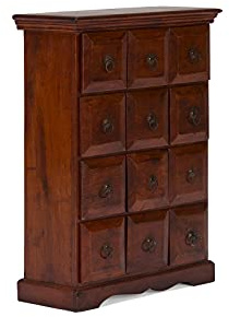 Woodkings® Kommode Texas Massivholz braun Akazie Holzmöbel Schrank Wohnzimmermöbel Apothekerschrank Schubladenkommode