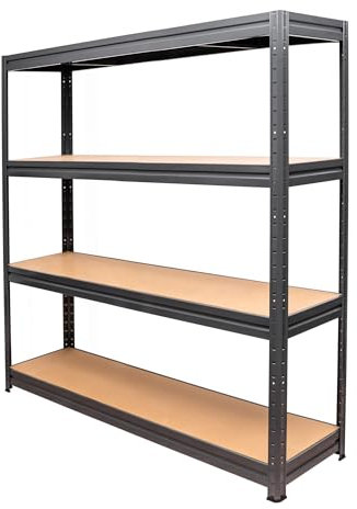 STIER Schwerlast-Fachbodenregal, maximale Fachlast 500kg, HxBxT 1770x1800x450 mm, Lagerregal, Werkstattregal, Werkzeugregal, Kellerregal, Steckregal, stabiles Stahlgestell, einfach zu montieren