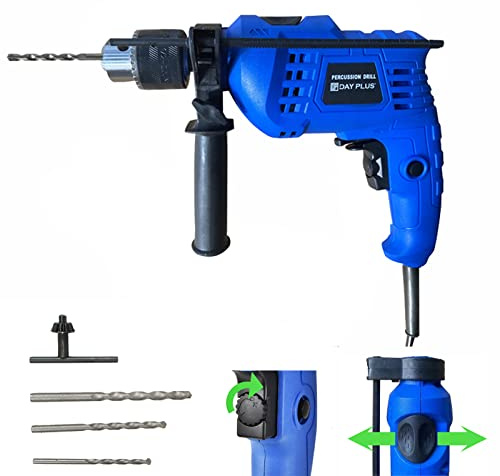 DayPlus Hammer Drill 850W Electric Corded Drill 230V, 13mm Metal Chuck, 0-3000RPM, 360 Degree Rotating Handle, Powerful Variable Speed Impact Drill for Drilling in Wood, Steel, Concrete #WZ02