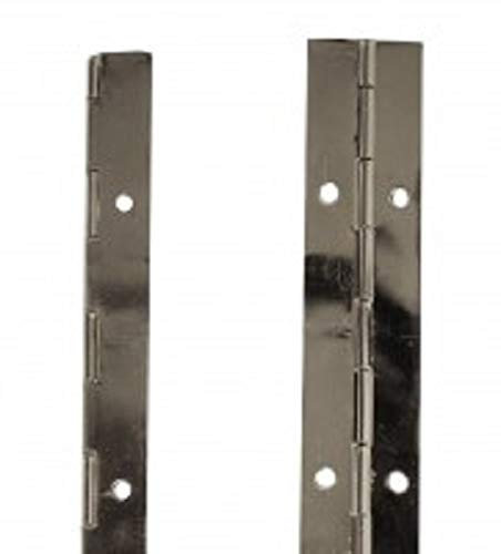 Lot de 50 charnières de piano NP en acier nickelé 600 x 38 mm