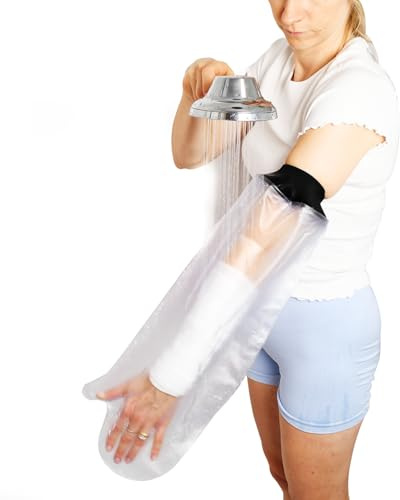 Sealcuff Protezione impermeabile per gesso e bendaggio, copertura riutilizzabile per doccia per adulti, braccia, gambe, piedi, tenuta stagna (braccio corto per adulti)
