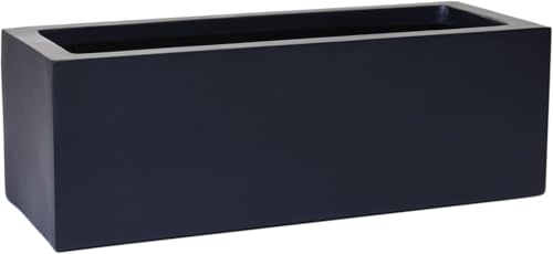 VIVANNO Blumenkasten Balkonkasten Pflanzkasten Flobo Anthrazit - 45x17x15 | Frostsicherer Fiberglas Pflanzkübel für Balkon & Fensterbank - Rechteckig, Wetterfest & Robust - 11 l Volumen