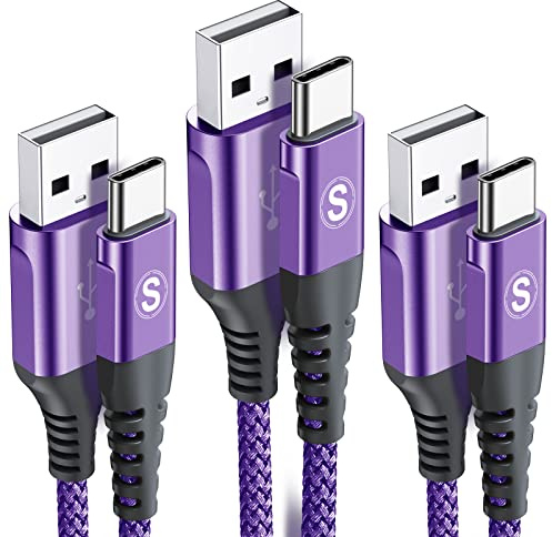 sweguard USB C Kabel 3.1A [3Stück 3m+2m+1m] Schnellladung, Ladekabel USB C Nylon Type C Kabel für i Phone 17 16 15 Pro Max,Samsung S26 S25 S24 S23 S22 zu S8 Plus/Ultra/FE,Note20,A71 A52 A51,HUAWEI P60