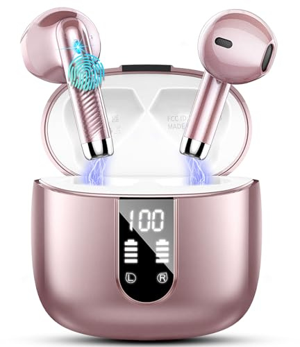 Bluetooth 5.3 Kopfhörer, In Ear Kopfhörer Kabellos mit 4 Mic, 48H Tiefer Bass Spielzeit Wireless Earbud, LED-Anzeige, Bluetooth Ohrhörer mit ENC Noise Cancelling, IP7 Wasserdicht Kopfhörer Sport USB-C