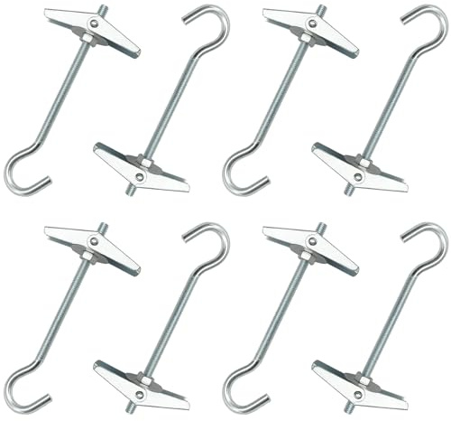 DDHOMIN 8 PCS Plasterboard Ceiling Hooks for Drywall Cavity Hollow Wall Board Plank Hanging Plants (M5)
