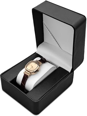 WisePoint Uhrenkasten, PU-Leder Uhrenkasten Einzelner Uhrenkasten für Männer und Frauen, Tragbare Uhrenanzeige Aufbewahrungsbox Uhrenkasten mit abnehmbarem Kissen (schwarz)