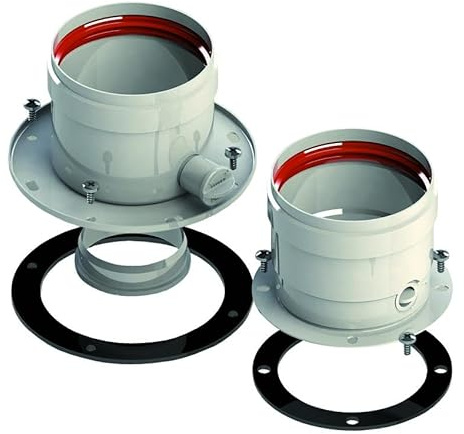 Kit Tronchetti Partenza Aspirazione e Scarico Ø80mm Alluminio Bianco con Ispezione e Guarnizioni