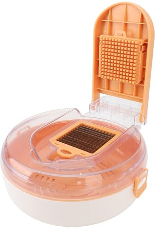 Râpe à Fromage avec Récipient, Trancheuse Mandoline pour Cuisine, Trancheuse à Légumes avec 8 Modes de Coupe, Râpe Alimentaire en Acier Inoxydable, Trancheuse à Oignon, (ORANGE)