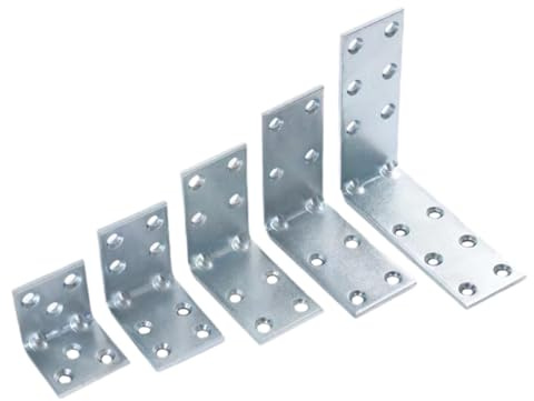 ORTAVA Winkelverbinder 50 x 50 x 30 mm, 10 Stück Kaltgewalzter Stahl Verzinkt Winkel Verdickt 3 mm, Schwerlast Metallwinkel 90 Grad L Klammern Eckwinkel für Möbel, Stuhl, Schränke, Tabelle