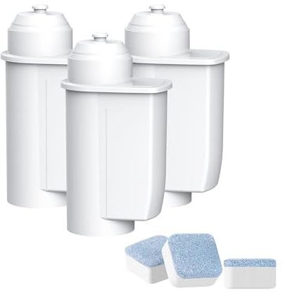 Waterdrop Reinigungsset Ersatz für Siemens® EQ Series Kaffeemaschinen (3+3) | 3 Entkalkungstabletten + 3 Wasserfilter Ersatz für EQ5, EQ6 Plus S700, EQ7, EQ9, EQ500, Siemens® TZ80002A, TZ70033A