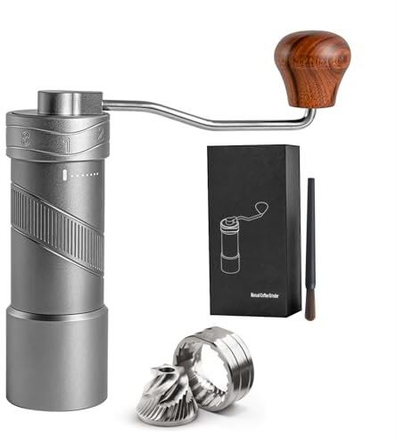 Gocoffun Manual Coffee Grinder, Stainless Steel Conical Burr, Adjustable Grinding Setting, Suitable for Espresso and French Press
