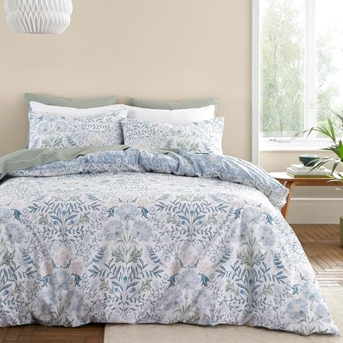 Bianca Hedgerow Hopper 200 Thread Count Cotton Single Duvet Cover Set with Pillowcase Blue