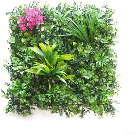 Panneaux muraux de plantes artificielles, haies de verdure, lierre d'intimité, clôture murale, verdure réaliste avec différentes textures de feuilles (A)