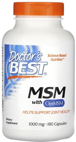 Doctor's Best - MSM with OptiMSM | MSM Capsules to Support Joint Health - 180 Capsules