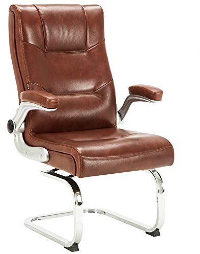 FLEPYHB Schreibtischstuhl für das Homeoffice, drehbarer Chefsessel mit Computerfunktion, ergonomisch, für das Homeoffice, bewegliche Armlehnen, Polsterung aus PU-Leder, Tragkraft 150 kg, vollkommen
