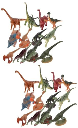 PHENOFICE 24stücke Teiliges Aus Realistischen Dinosaurier-Modellen Für Junge Mädchen Dekoration Für Geburtstagsfeiern Pädagogisches Spielzeug Und Tischdeko Sicher Und Geruchlos